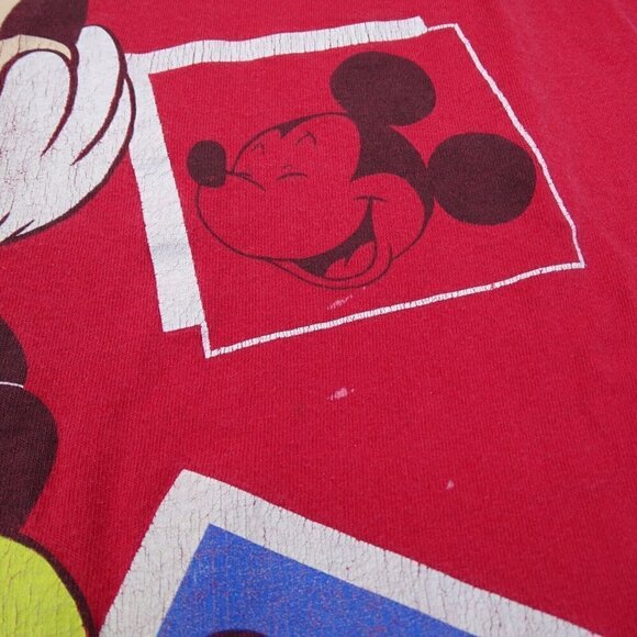 Vintage Mickey Mouse Mickey's Many Moods Mouse‎ Disney Red T-Shirt One Size - Picture 3 of 8